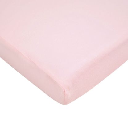 Picture of American Baby Company Natural Cotton Fitted Pack and Play Sheet 39" x 27" - Soft & Breathable Pack N Play Sheet for Playpen, Playard & Mini Crib Mattress, Pink, for Boys & Girls