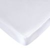 Picture of Satin Pack and Play Sheet Fitted, Soft & Silky Portable Playard/Mini Crib Sheets Mattress Cover for Boys and Girls, Compatible with Graco Pack n Play for Baby Hair and Skin, White