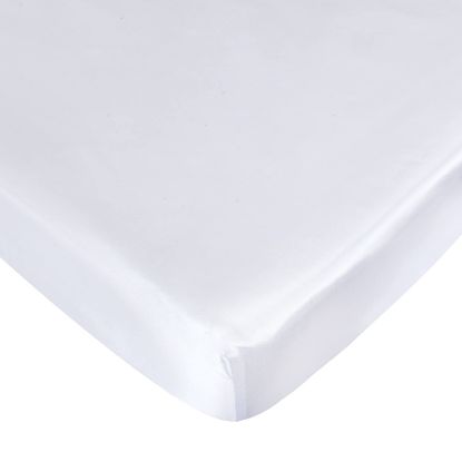 Picture of Satin Pack and Play Sheet Fitted, Soft & Silky Portable Playard/Mini Crib Sheets Mattress Cover for Boys and Girls, Compatible with Graco Pack n Play for Baby Hair and Skin, White