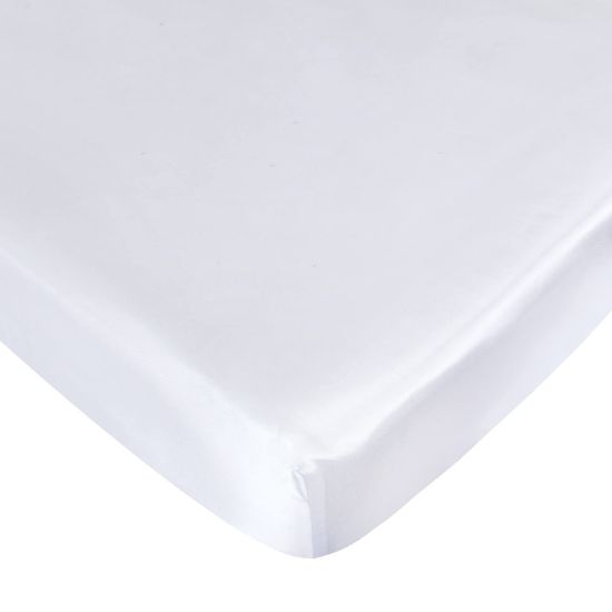 Picture of Satin Pack and Play Sheet Fitted, Soft & Silky Portable Playard/Mini Crib Sheets Mattress Cover for Boys and Girls, Compatible with Graco Pack n Play for Baby Hair and Skin, White
