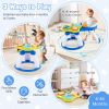 Picture of BABY JOY 3 in 1 Walk Around Baby Activity Center, Discovery Play Center with Interactive Toys & Music, Wheels, 3 Adjustable Seat Heights, Toddler Activity Table for Boys Girls 6-36 Months (Blue)