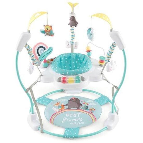 Picture of Nightcore Baby Activity Center with 360 Rotating Seat, Baby Bounce Game Center with Mat, Adjustable Height, Music, Light & Sound, Suitable for 6-12 Months of Baby