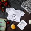 Picture of Shyyween 4 Pcs Pregnancy Announcement for Abuelos, Hola Abuelos Baby Bodysuit Pregnancy Reveal Card Baby Announcement Gift Box with Gifts Set