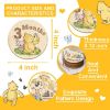 Picture of 7 Pcs Winnie Baby Monthly Milestone Markers, Winnie Double Sided Winnie Baby Months Wooden Signs with Storage Bag, Winnie Baby Monthly Announcement Wooden Discs, Winnie Milestone Pictures of Newborn