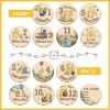 Picture of 7 Pcs Winnie Baby Monthly Milestone Markers, Winnie Double Sided Winnie Baby Months Wooden Signs with Storage Bag, Winnie Baby Monthly Announcement Wooden Discs, Winnie Milestone Pictures of Newborn