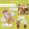 Picture of Tickle & Main Forest Animal Newborn Gift Set - 3-Piece, 26 x 29 in Cotton Swaddle Blanket - Plush Tree Rattle & Storybook