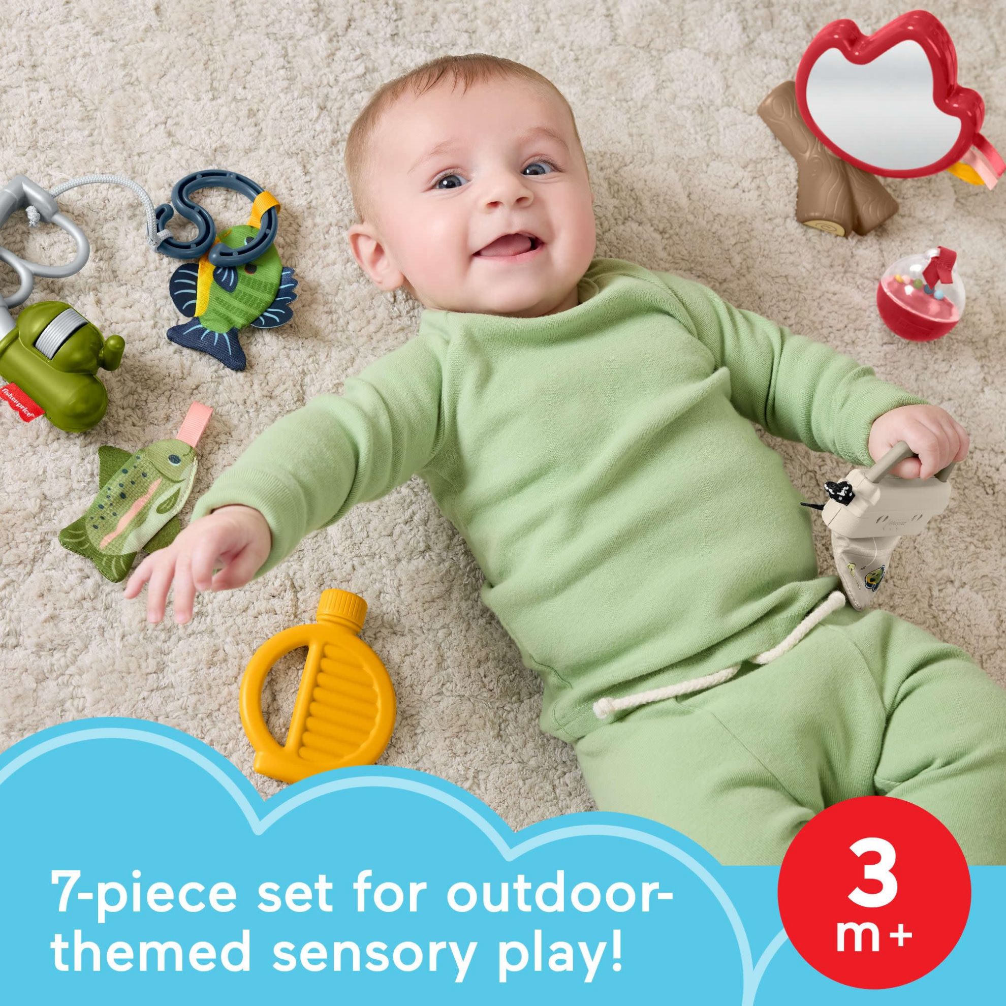 MyLittleUS. Fisher-Price Baby Toys Mini Me Moments Camp & Crinkle Set ...