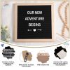 Picture of Canlierr 9 Pcs Pregnancy Announcement Set Pregnancy Reveal Ideas Felt Letter Board Baby Bodysuit Booties Photo Frame Bear Plush Wood Blocks for Coming Soon Baby Announcement(Black)