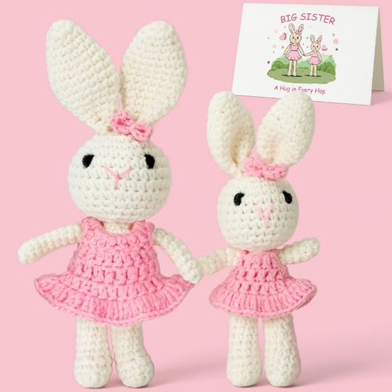 Picture of Splandiant Big Sister Crochet Gifts for Girls, Big Sister Little Sister Doll Gift Set to Celebrate Little Girls Promoted to Sister, Gifts for Older Siblings of New Baby