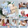Picture of pengtai Newborn Baby Boy Gift Basket for Boy, Welcome Home Gift Set with Swaddle Blanket, Clothes, Baby Essentials, Baby Boy Gift Box, Gender Reveal Gift Set
