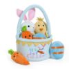 Picture of Lofytain My First Easter Basket Stuffed Plush Playset Baby's First Easter Basket Stuffed Cartoon Bunny Easter Egg Plush Basket for Kids 5pcs (Blue)