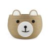 Picture of PandaEar Cotton Rope Baby Basket, Baby Gift Basket Nursery Laundry Organizer with Cute Bear Design for Storage Infant Newborn Essentials, Diaper Caddy with Handle (Brown)