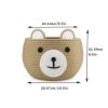 Picture of PandaEar Cotton Rope Baby Basket, Baby Gift Basket Nursery Laundry Organizer with Cute Bear Design for Storage Infant Newborn Essentials, Diaper Caddy with Handle (Brown)