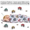 Picture of Viviland Toddler Nap Mat with Pillow and Minky Blanket,Rolled Large Sleeping Mat for Boys, Kids Slumber Bag Nap Mat for Preschool, Daycare, Kindergarten, Travel Camping - Monster Truck
