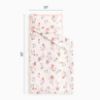 Picture of Wake In Cloud - Toddler Nap Mat with Pillow and Blanket, Cotton Fabric, for Kids Girls Ages 3 Plus in Daycare Kindergarten Preschool, Roll Up Sleeping Bag, Floral Flowers, Light Pink, Standard