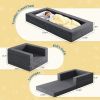 Picture of WeeGuruu Travel Toddler Bed, 3-in-1 Convertible Sofa Bed for Toddler Portable Floor Beds, Flip Open Sofa Lounger for Girls and Boys, Made with High-Density Foam and Washable Cover,Gray