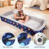 Picture of TDKDHoming Portable Toddler Travel Bed Foldable Toddler Bed with Washable Cover Toddler Floor Beds for Home,Travel & Camping, Soft Foam Kids Cots for Sleeping, for Kids Aged 18M+, No Assembly, Blue