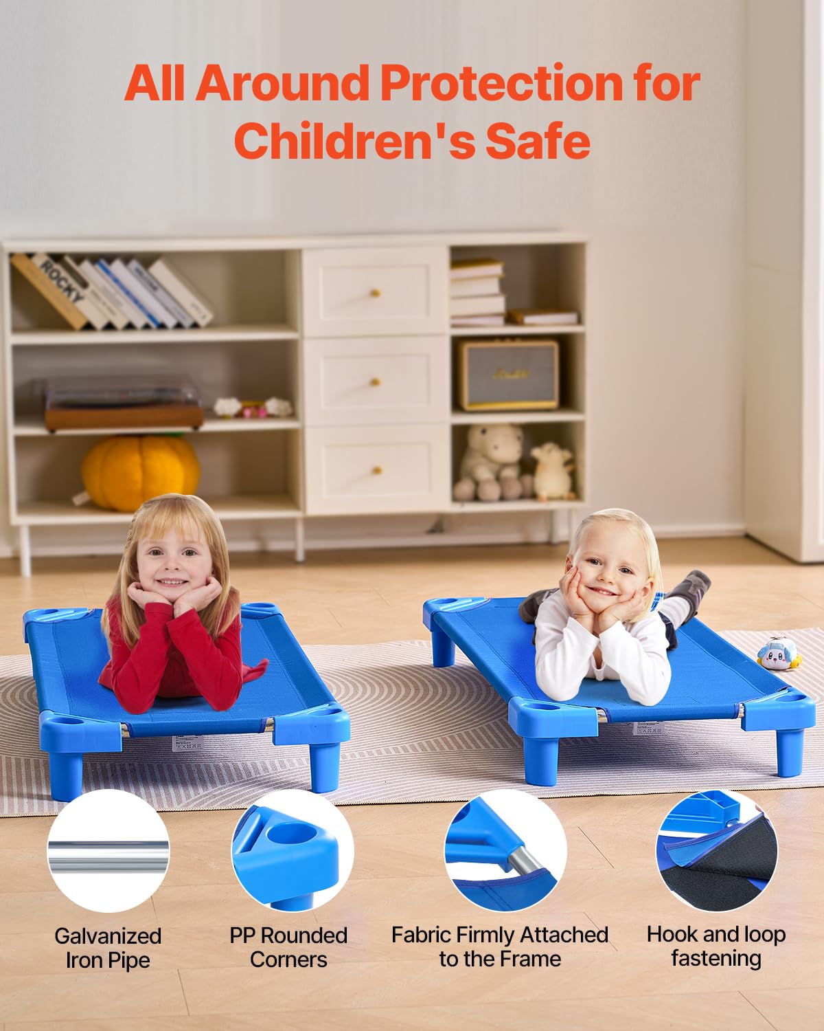 MyLittleUS. VEVOR Stackable Kiddie Cot, Pack of 4, Portable Toddler Nap ...