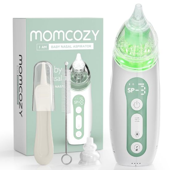 Picture of Momcozy Baby Nasal Aspirator, 3 Suction Levels Electric Nasal Aspirator for Baby, Portable Baby Nose Aspirator with Light Soothing and Music