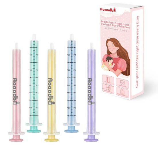 Picture of Baby Medicine Dispenser Syringe For Children,Oral Syringes, Liquid Plastic Syringe Without Needle,Leak proof Dosing Tools,5 Uniquely Colour Syringes - 5 Pack
