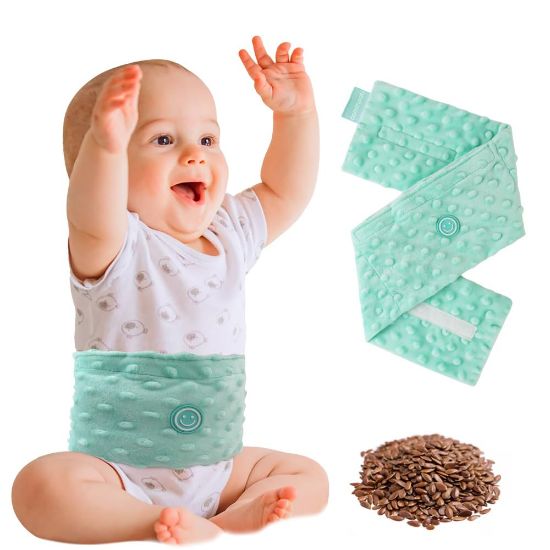 Picture of Comfheat Colic and Gas Relief for Newborns and Infants, Flaxseed Heated Tummy Wrap, Baby Swaddling Belt with Soothing Warmth, Natural Relief for Upset Stomach in Babies and Toddlers, 0-3 Years