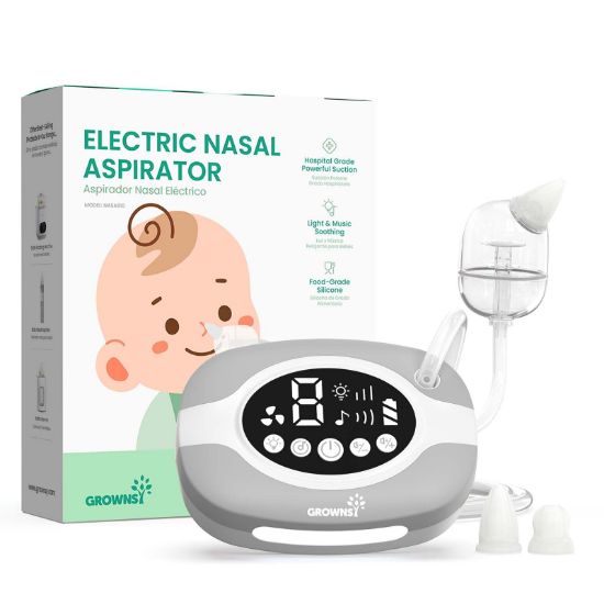 Picture of GROWNSY Electric Nose Suction for Baby, Hospital-Grade Nasal Aspirator with Night Light,Soothing Lullabies, Baby Nose Sucker with 9 Adjustable Suction Levels