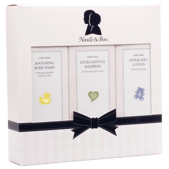 Picture of Noodle & Boo Starter Set, Newborn Baby Gift; Super Soft Baby Lotion and Newborn 2-in-1 Hair & Body Wash, 8 Oz of each, Navy/Pink