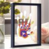 Picture of CHERRY CHEERS Family Handprint Kit, DIY Craft Keepsake Wooden Frame, Endless Gift Set, Non-Toxic Paints, Transparent Sheets (Black)