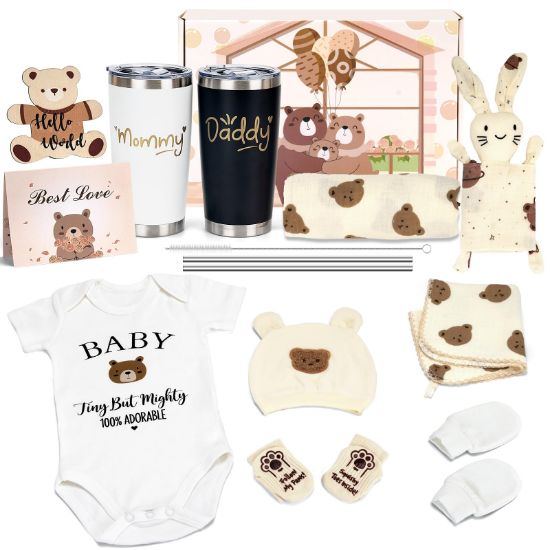 Picture of 16pcs Gender Reveal Gift, Baby Shower Gifts and Pregnancy Gift for New Parents, New Mom Care Package, First Time Moms Gift Box, New Mom Gift for Expecting Mom, Baby Welcome Box, Newborn Gift Set