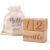 Picture of Monthly Baby Milestone Blocks Set of 3 Baby Age Blocks for Monthly Milestone Baby Age Milestone Signs Wooden Baby Photo Props Set Perfect for Baby Shower and Keepsake (Gift Set 3 PCS)