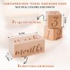 Picture of Monthly Baby Milestone Blocks Set of 3 Baby Age Blocks for Monthly Milestone Baby Age Milestone Signs Wooden Baby Photo Props Set Perfect for Baby Shower and Keepsake (Gift Set 3 PCS)
