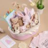 Picture of 30 Piece Baby Gift Basket - Luxury Curated Baby Girl Gift Basket for Newborn, Premium All-in-One Baby Shower Gift Set, Essentials with Keepsakes for First MomentsPink
