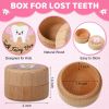 Picture of Equsion 3 Pcs Tooth Fairy Gifts for Girls and Boys Tooth Fairy Box Coin Unicorn Bag with Gold Foil Reward Coins Wood Baby Keepsake Box for Lost Teeth Kids Birthday Gift(Pink)