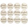 Picture of 12pcs Wooden Baby Monthly Milestone Cards,Pregnancy and Baby Growth Monthly Milestone Wood Discs,Milestone for Baby Boy,Months Signs Milestone for Baby Girl,Fathers Day Gift