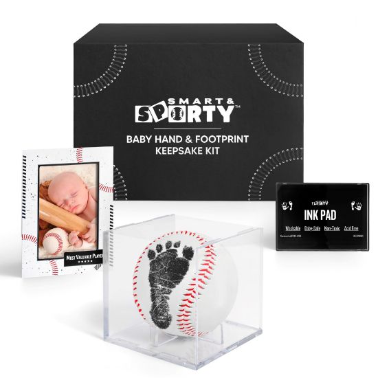 Picture of Baby Hand and Footprint Kit - Baby Baseball Handprint Kit - Baseball Baby Shower Gifts for Boys - New Dad Gifts for Men, New Baby Boy Gift Unique, First Time Dad Gifts, Newborn Keepsake