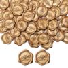 Picture of Yoption Initial M Wax Seal Stickers, 100 Pack Gold Self Adhesive Letter Envelope Seal Stickers for Wedding Party Birthday Christmas (M)