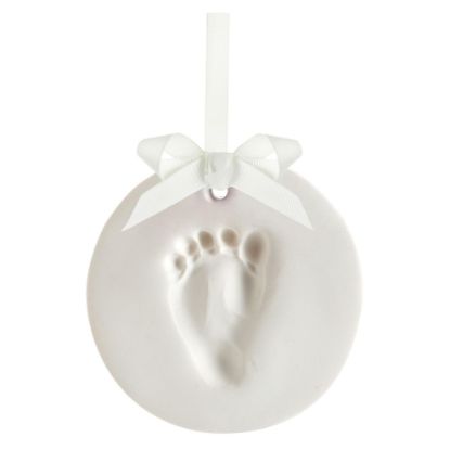 Picture of Tiny Ideas DIY No Mess Hanging Ornament Kit, Baby Hand and Footprint Keepsake, Classic Nursery Decor, Ideal Gender Neutral Gift, Baby's First Christmas, White