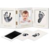 Picture of Inkless Baby Handprint and Footprint Kit for Newborn - Baby Footprint Kit,Newborn Keepsake Nursery Picture Frame,Dog Paw Print Maker,Personalized Gifts for New Mom,Showers & Registry(White/Gold)