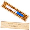 Picture of Qunclay Pregnancy Test Keepsake Box Surprise Pregnancy Announcement Box Wooden Baby for Husband Grandparents Baby Memory Souvenir Collection case with Raffia Ribbon(Classic)