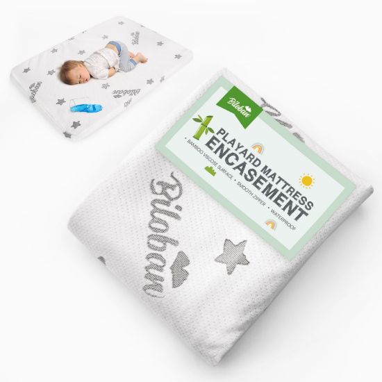 Picture of Pack and Play Mattress Protector Cover Zipper, Compatible with Graco Pack n Play &Dream On Me &Pamo Babe Playard Mattress to 1.5 Inches, Waterproof Viscose Made from Bamboo Playard Mattress Encasement