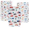 Picture of Tontukatu Pack n Play Sheet Stretchy Fitted Portable Mini Crib Sheets Set 3 Pack,Playard Sheets Convertible Playard Mattress Cover,Ultra Soft Jersey Material,Rocket Satellite,Car & Bus