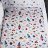 Picture of Tontukatu Pack n Play Sheet Stretchy Fitted Portable Mini Crib Sheets Set 3 Pack,Playard Sheets Convertible Playard Mattress Cover,Ultra Soft Jersey Material,Rocket Satellite,Car & Bus