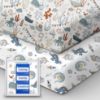 Picture of TotBasic Pack and Play Sheets Fitted, Ultra Soft Mini Crib Sheets Boy, Neutral Pack N Play Mattress Sheets Hypoallergenic and Soothing, Premium Jersey Playrad Sheets, Dino Sea Animals, 2 Pack