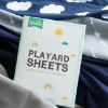 Picture of 4 Pack Pack and Play Fitted Sheets Fits Graco Pack n Play Playard, Pamo Babe, Zodiak, Baby Trend Portable Playard and Other 27 x 39 Playpen Mattress, Ultra Soft and Skin-Friendly, Navy Cloud