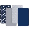Picture of 4 Pack Pack and Play Fitted Sheets Fits Graco Pack n Play Playard, Pamo Babe, Zodiak, Baby Trend Portable Playard and Other 27 x 39 Playpen Mattress, Ultra Soft and Skin-Friendly, Navy Cloud