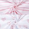 Picture of Square Playard/Playpen Fitted Sheets, Perfect for 36 X 36 Portable Playard, 2 Pack, Jersey Knit Cotton Fitted Sheets, Mild Pink Stripes and Hearts Print for Baby Girls