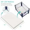 Picture of YENING Organic Cotton Pack and Play Mattress Pad Breathable 38x26 Waterproof Baby Mattress for Pack N Play Matress Topper Waterproof with Strap White