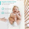 Picture of YENING Organic Cotton Pack and Play Mattress Pad Breathable 38x26 Waterproof Baby Mattress for Pack N Play Matress Topper Waterproof with Strap White