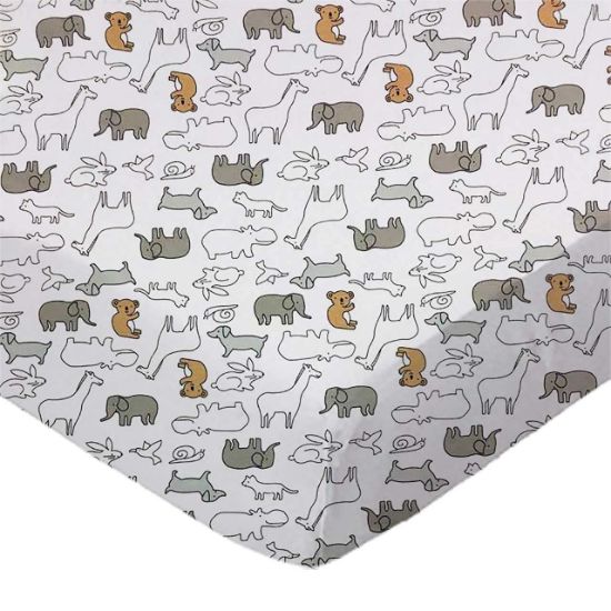 Picture of SheetWorld Fitted Playard Sheet for Maxi-COSI Swift - 31 x 39 - Cotton Jersey - Hypoallergenic, Butter Soft - Baby Animals Print - Made in USA