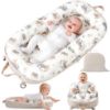 Picture of Preciozonal Baby Lounger-Infant Lounger for Newborn 0-24 Months, Portable Baby Nest for Home and Travel, 3 in 1 Newborn Lounger with Pure Cotton Cover, Breathable & Soft Infant Nest for Boys & Girls